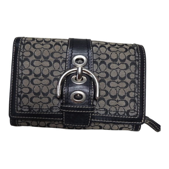 Coach Black and Gray Signature Wallet - Picture 1 of 5